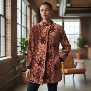 Papillon Bohemian Crushed Velvet Starburst Jacket in‎ Burnt Rose Copper L